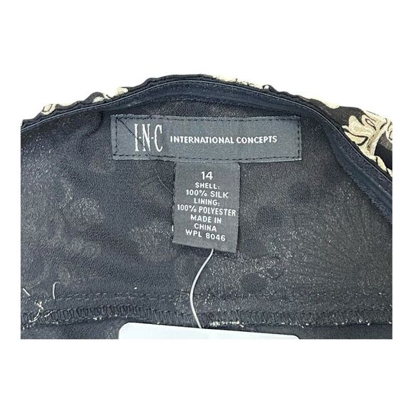 NWT INC Silk Halter Black White Cream Handkerchief Dress Size 14 Bohemian - Picture 5 of 8